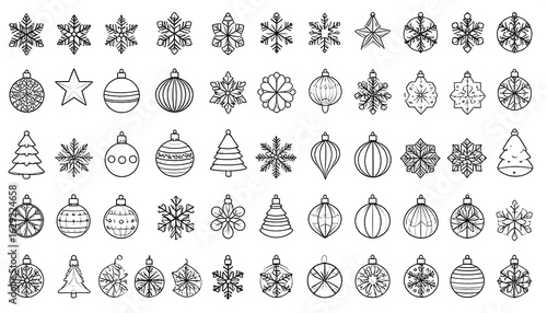 Wallpaper Mural Christmas outline icons Torontodigital.ca