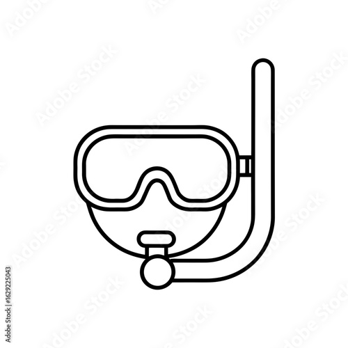 diving mask and snorkel icon vector