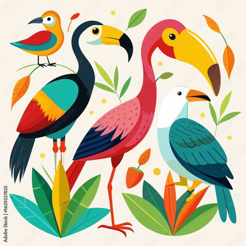 Fototapeta premium birds on a branch