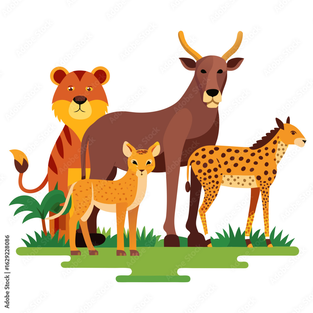 Naklejka premium set of funny animals