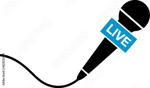 Live broadcast microphone vector icon news interview podcast