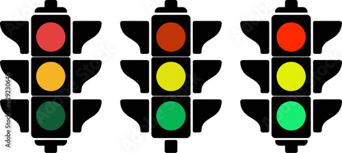 Traffic light signals red yellow green safety illustration