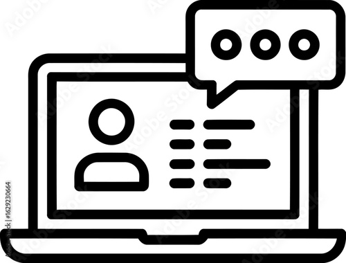 Online profile communication laptop icon seo vector graphic