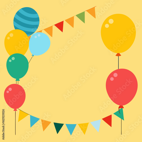 Festive balloons and bunting for a happy celebration