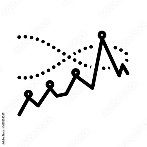 Vector black line icon for Fib retracement