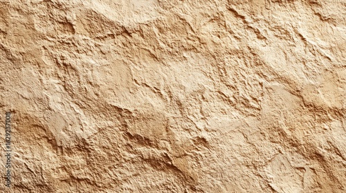 Close up view of a textured rock surface with beige and brown tones.