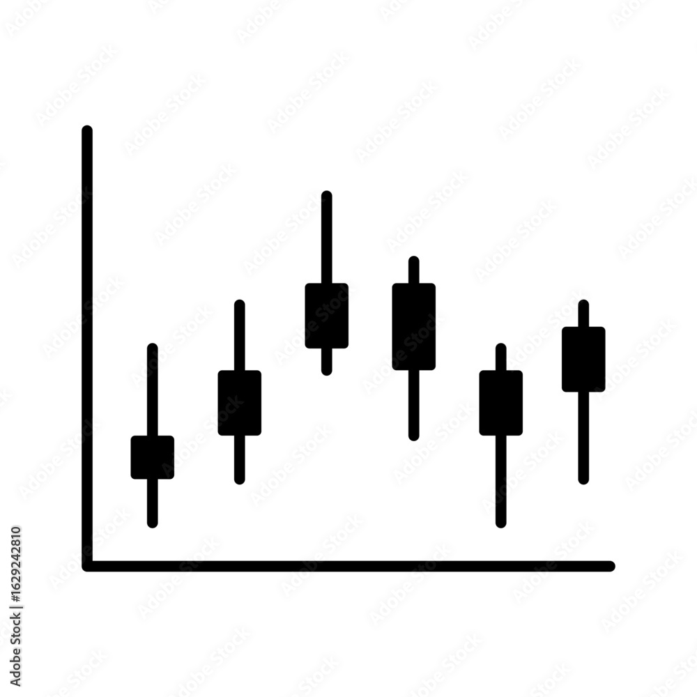 Naklejka premium candle stick chart glyph icon