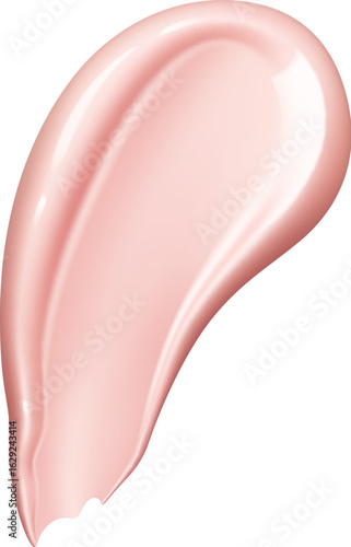 Realistic pink foundation cream and cosmetic swatch of makeup concealer or liquid blush, vector texture. Pink foundation cream swatch, beauty skincare cosmetic smudge and makeup smear stroke
