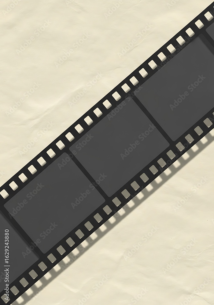 Fototapeta premium Dramatic Filmstrip with Shadow Casting a Classic Cinematic Visual Aesthetic Style