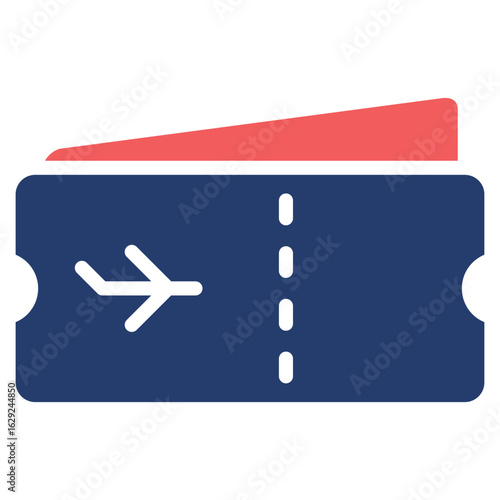 Boarding Pass solid color icon