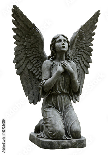 Stone angel statue with outstretched wings offering a moment of peace and reflection