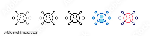 Network Icon In 5 Different Styles Set Collection.   