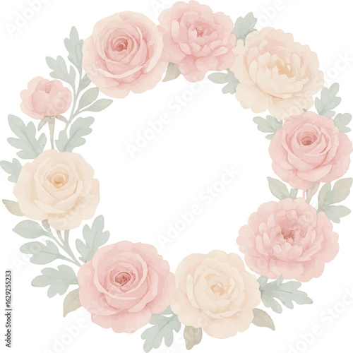 Soft Pastel Botanical Watercolor Elements for Design