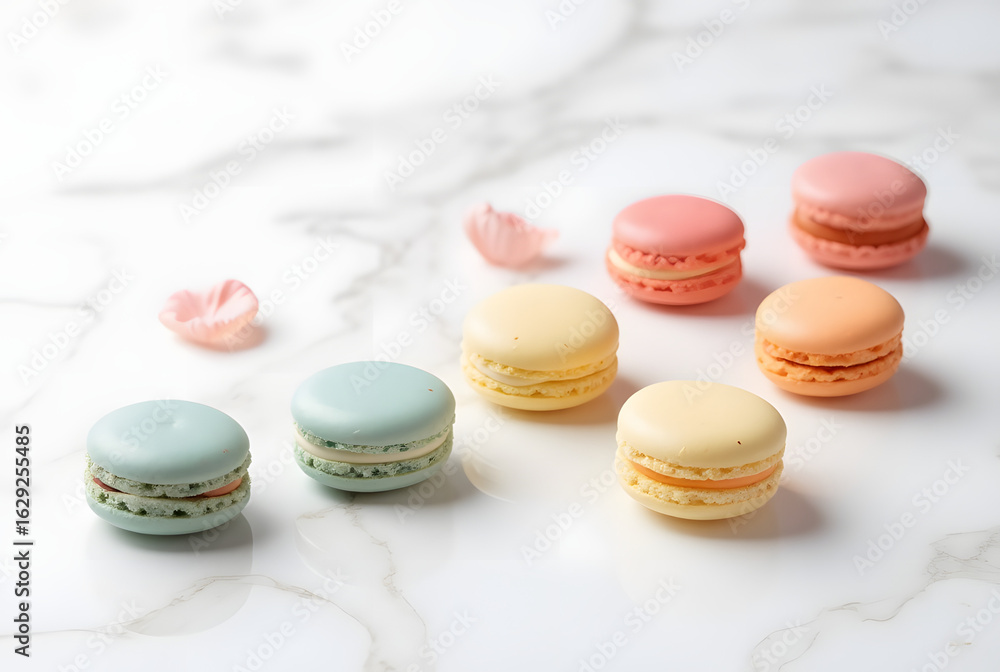 Obraz premium Minimalist Dessert Layout with Macarons