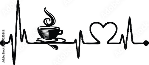 Set of candles in a decorative holder with warm beverage-themed vector style