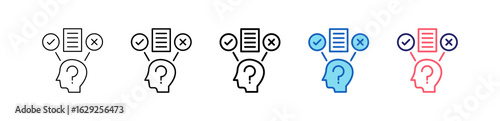 Hypothesis Icon In 5 Different Styles Set Collection.   