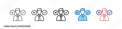Decision Making Icon In 5 Different Styles Set Collection.   