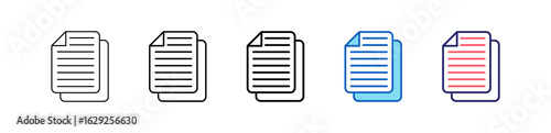 Copy Icon In 5 Different Styles Set Collection.   
