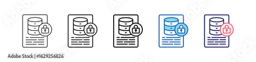 Data Protection Icon In 5 Different Styles Set Collection.   