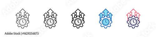 Effective Icon In 5 Different Styles Set Collection.   