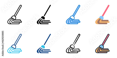 Mop icon set multiple style collection 
