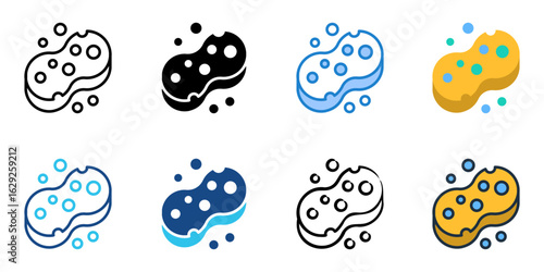 Sponge icon set multiple style collection 
