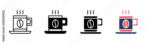 Coffee Mug icon sheet multiple style collection