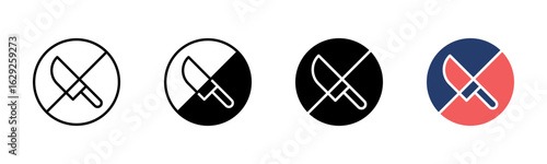 No Weapons icon sheet multiple style collection