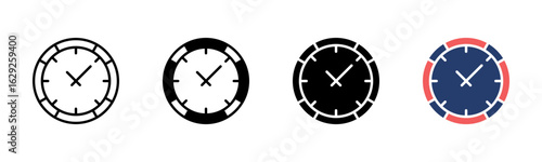 Clock icon sheet multiple style collection