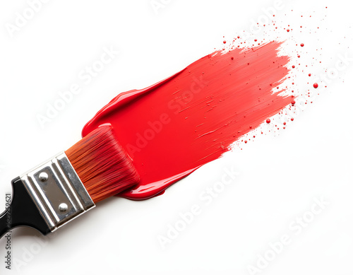 Brush and red paint