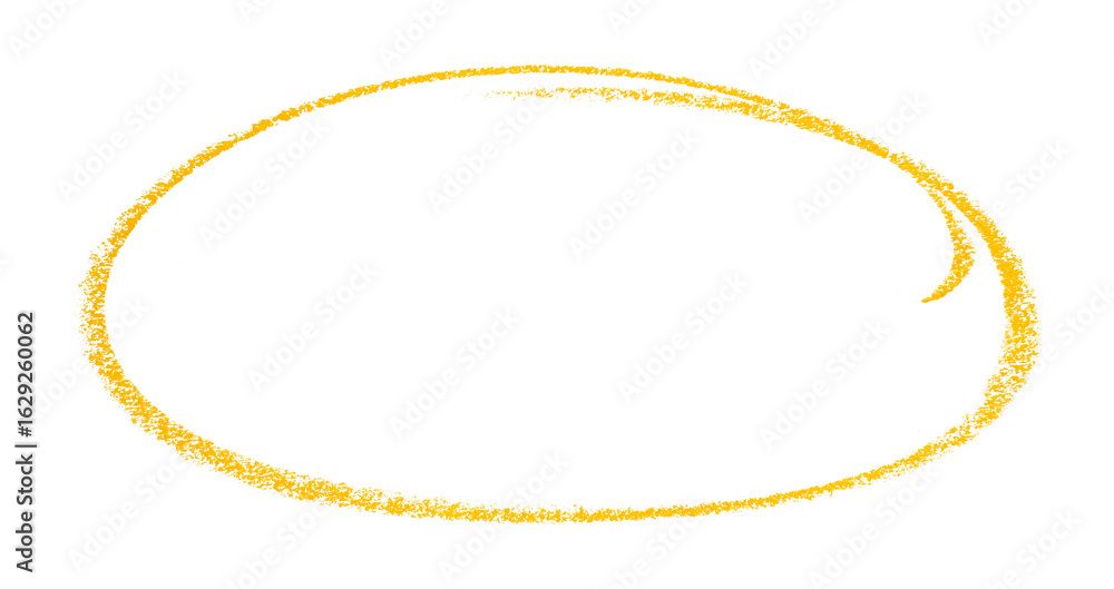 Yellow pencil highlight circle mark isolated on transparent background Yellow pencil highlight circle mark isolated on transparent background