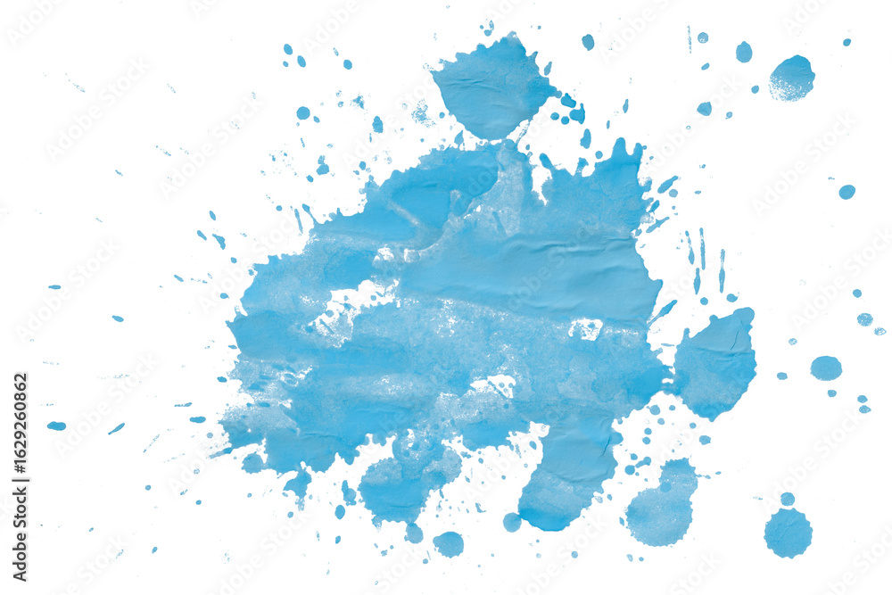 Obraz premium Light blue splash watercolor brush isolated on transparent background