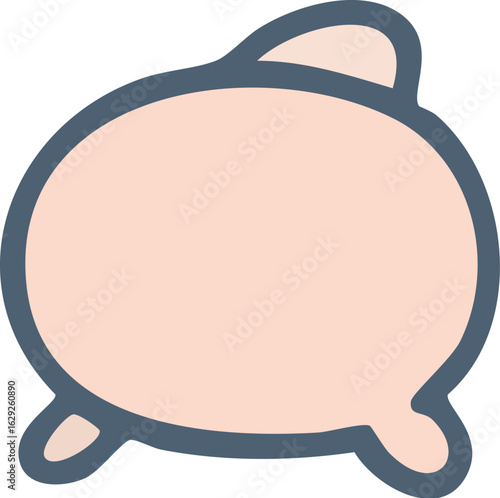 Cute piggy bank icon for finance and savings.