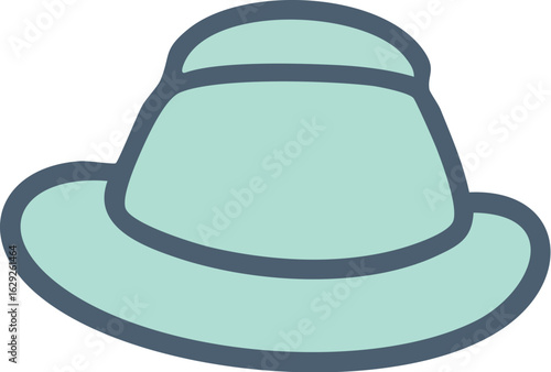 Simple light blue bucket hat illustration.