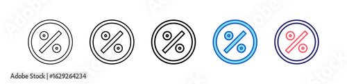 Discount Icon In 5 Different Styles Set Collection.   