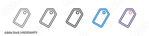 Tag Icon In 5 Different Styles Set Collection.   