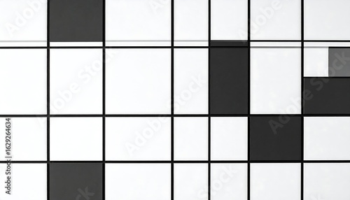 Abstract grid pattern of black and white squares
