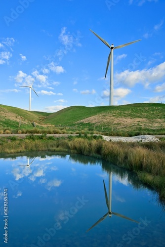 New Zealand Wind Farm Reflection