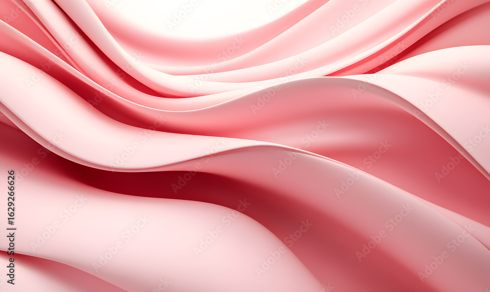 Obraz premium abstract concept of breast cancer, cancer free, October campaign and new beginning. Soft abstract waves in shades of pink with subtle ribbon