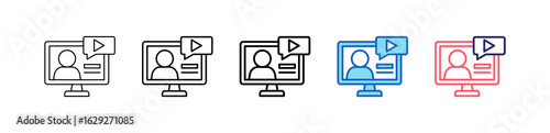 Webinar Icon In 5 Different Styles Set Collection.   