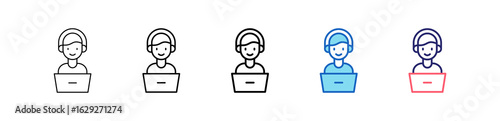 Listening Icon In 5 Different Styles Set Collection.   