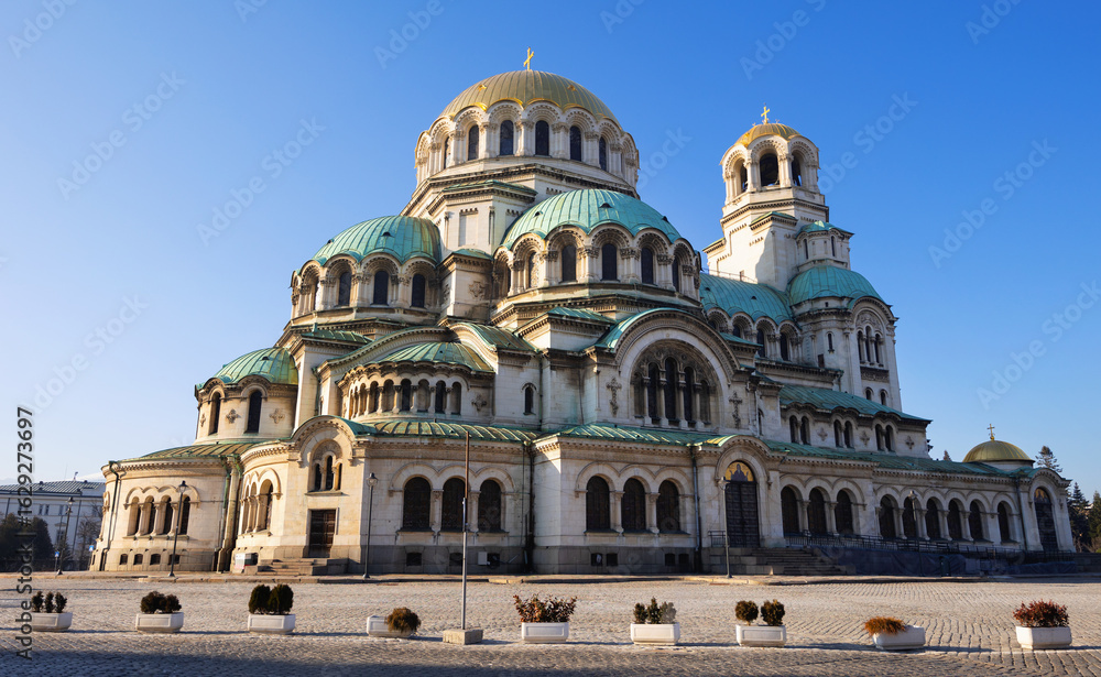 Obraz premium View of Patriarchal Cathedral of Saint Alexander Nevski in Sofia, Bulgaria