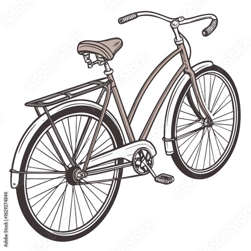 Vector art of a vintage bicycle isolated on a white background