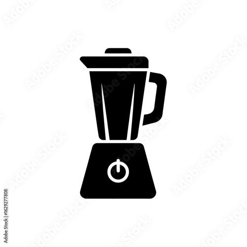 Black and white blender illustration for smoothies and healthy food preparation ideal for a simple graphic or icon featuring kitchen appliance