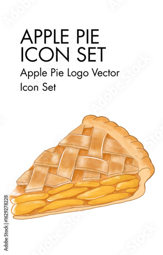 Apple pie logo vector icon set	
