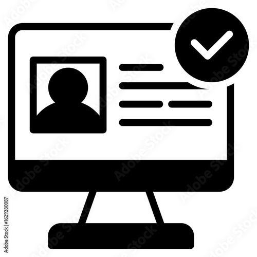 Digital Identity Verification outline mixed icon