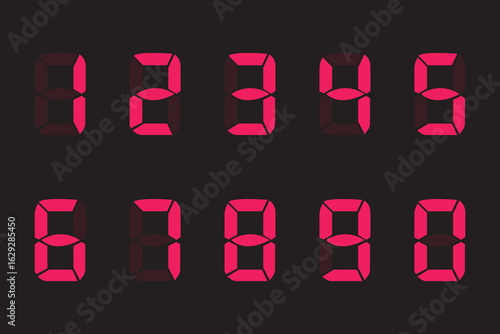Digital numbers in vector 0 and 10 on white background.