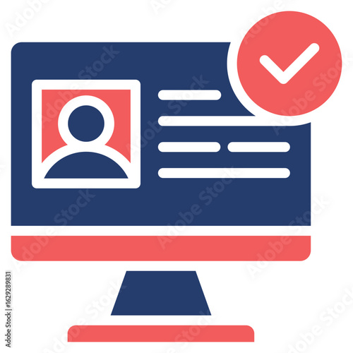 Digital Identity Verification solid color icon