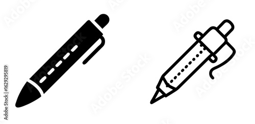 Leather-Bound Pen Outline Icon with Stitching Detail