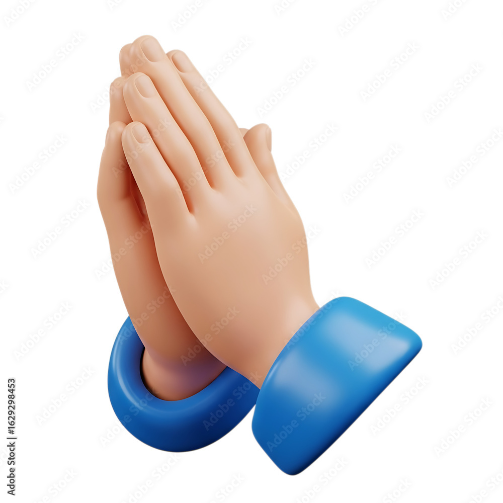Foto Praying hands icon isolated on transparent background